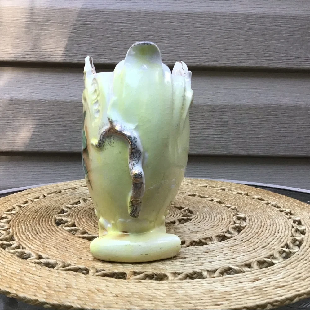 Vintage Floral Ceramic Vase, 40’s or 50’s, possibly McCoy